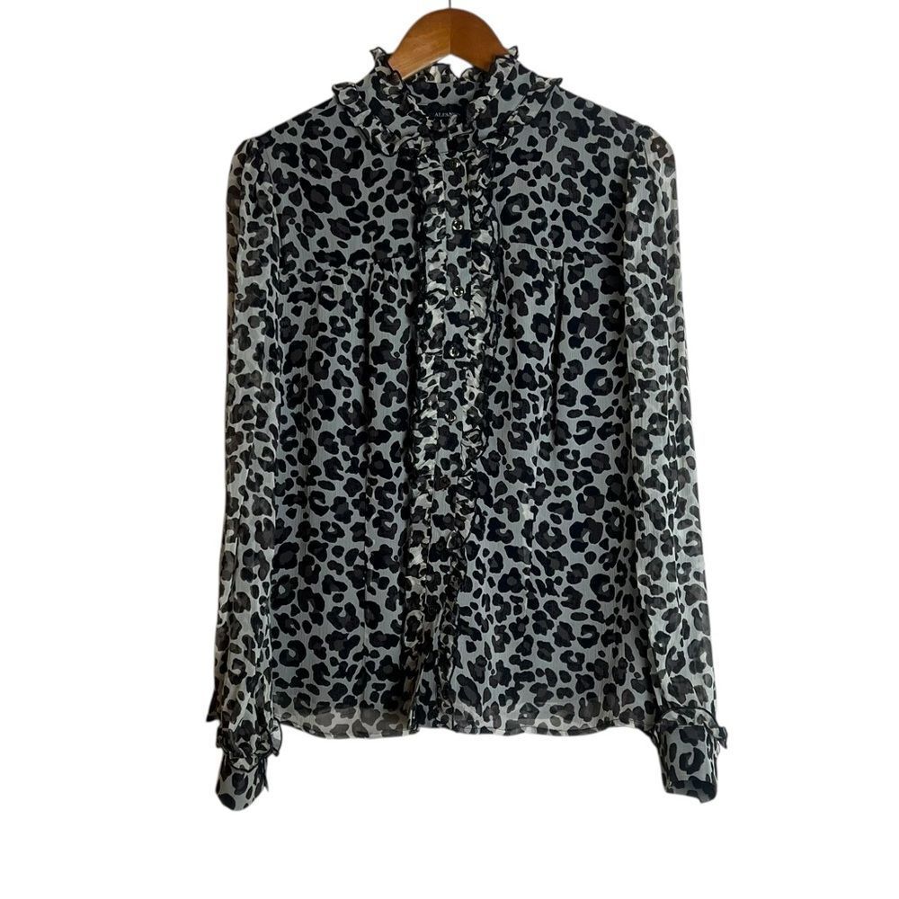 Alfani‎ cheeta print button down blouse